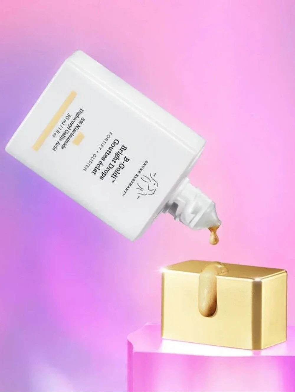 New Drunk Elephant B-Goldi Bright Drops Golden Highlight Sunshine Drops 1 oz